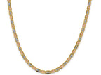 FJC Finejewelers 14 kt Yellow Gold 4.65mm Tri-color Rhodium Pavé Valentino Chain