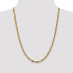 FJC Finejewelers 14 kt Yellow Gold 4.65mm Tri-color Rhodium Pavé Valentino Chain