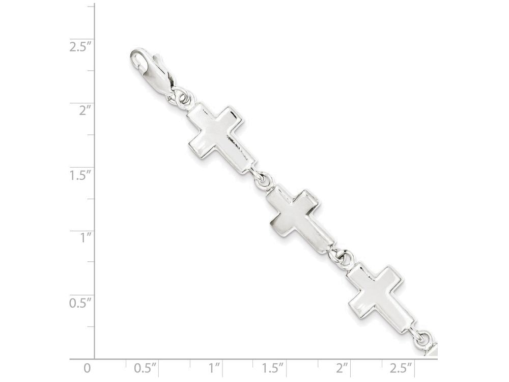 FJC Finejewelers Sterling Silver Crosses Bracelet