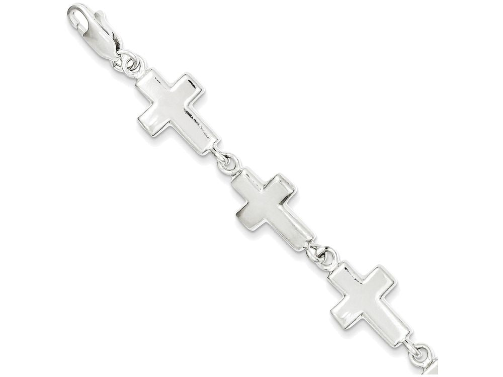FJC Finejewelers Sterling Silver Crosses Bracelet