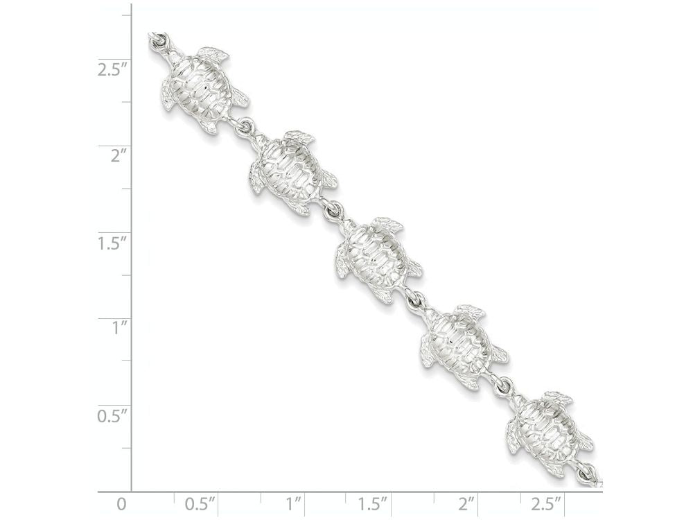 FJC Finejewelers Sterling Silver Sea Turtles Bracelet