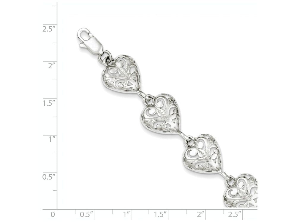 FJC Finejewelers Sterling Silver Heart Bracelet