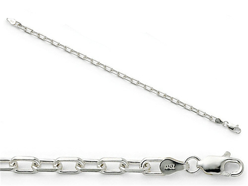 Amore LaVita™ Sterling Silver bright-cut Open Link Cable Bracelet 7 inches (4.3mm)