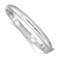 FJC Finejewelers Sterling Silver Rhodium-Plated 7mm Fancy Hinged Bangle Bracelet (Hollow)