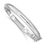 FJC Finejewelers Sterling Silver Rhodium-Plated 7mm Fancy Hinged Bangle Bracelet (Hollow)