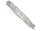 FJC Finejewelers Sterling Silver Cubic Zirconia Hinged Bangle