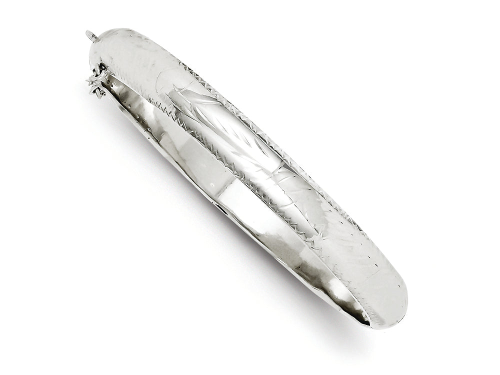 FJC Finejewelers Sterling Silver 9.5mm Fancy Hinged Bangle Bracelet