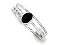 FJC Finejewelers Sterling Silver Onyx Three Strand Cuff Bangle Bracelet