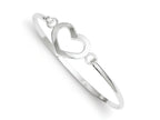FJC Finejewelers Sterling Silver Heart Bangle Bracelet