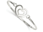 FJC Finejewelers Sterling Silver Heart Within A Heart Bangle Bracelet