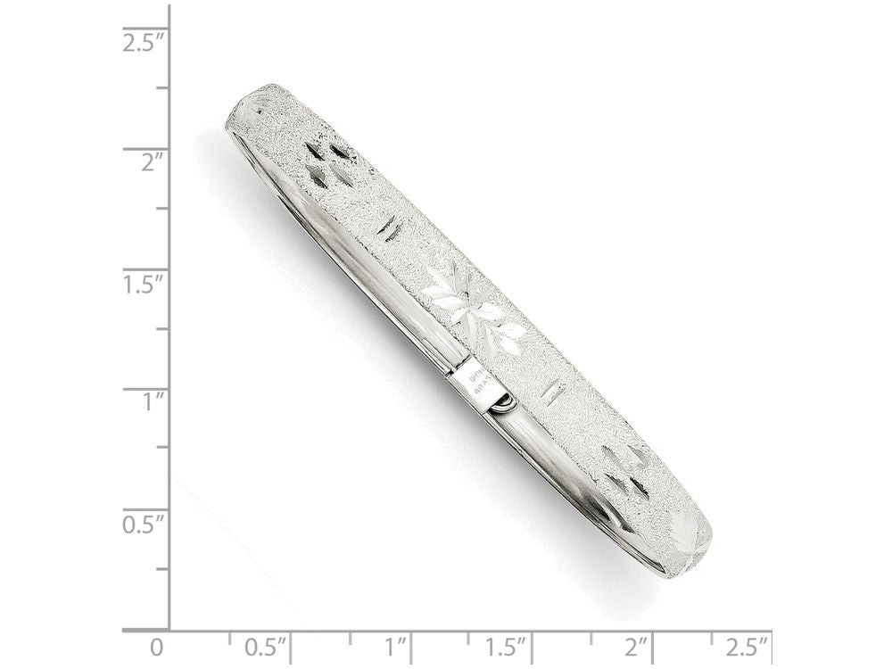 FJC Finejewelers Sterling Silver 6.5mm Laser and Bright-cut Flexible Bangle