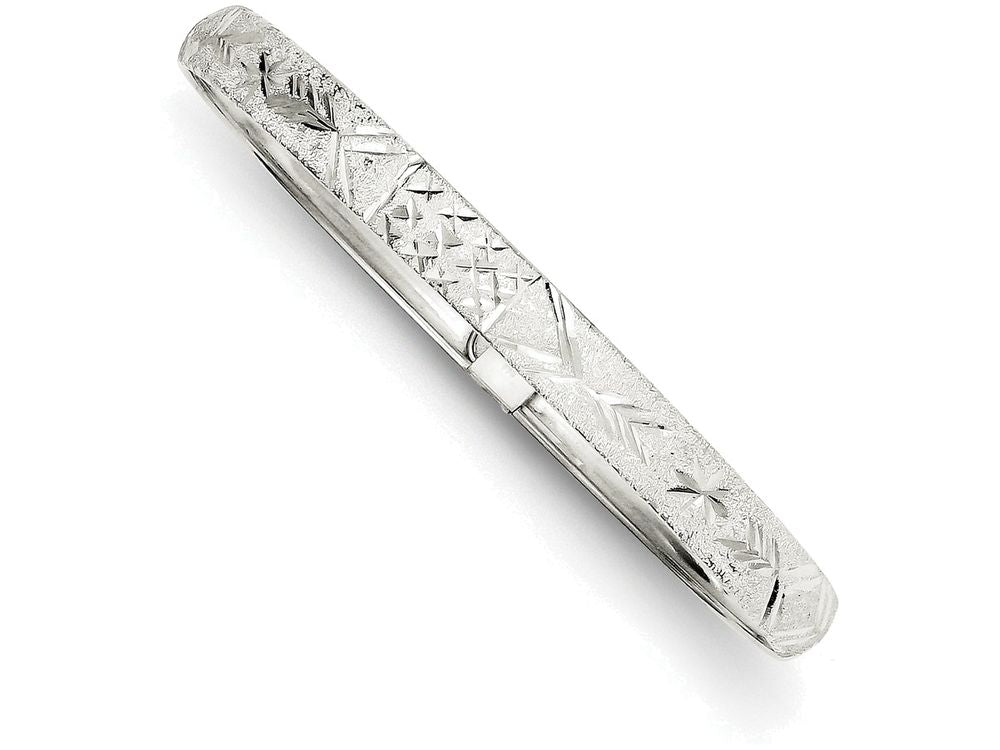 FJC Finejewelers Sterling Silver 6.5mm Laser and Bright-cut Flexible Bangle