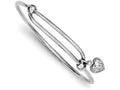 FJC Finejewelers Sterling Silver Rhodium Plated Bright Cut Heart Baby Bangle