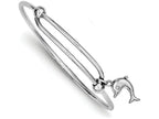 FJC Finejewelers Sterling Silver Rhodium Plated Polished Dolphin Baby Bangle