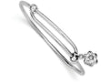 FJC Finejewelers Sterling Silver Rhodium Plated Polished Flower Baby Bangle