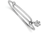 FJC Finejewelers Sterling Silver Rhodium Plated Polished Flower Baby Bangle