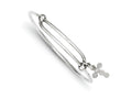 FJC Finejewelers Sterling Silver Rhodium Plated Bright Cut Cross Baby Bangle