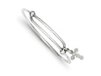 FJC Finejewelers Sterling Silver Rhodium Plated Bright Cut Cross Baby Bangle