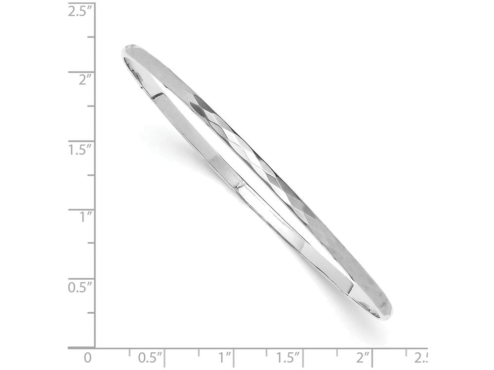 FJC Finejewelers Sterling Silver Rhodium Polished Patterned Bangle