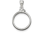 FJC Finejewelers Sterling Silver 19.1 X 1.5mm $0.01 Bright Cut Coin Bezel Pendant Necklace - Chain Included