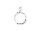 FJC Finejewelers Sterling Silver 24.1 X 1.7mm $0.25 Bright Cut Coin Bezel Pendant Necklace - Chain Included