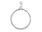 FJC Finejewelers Sterling Silver 39.4 X 3.1mm 1 Oz. Silver Town Bright Cut Coin Bezel Pendat - Chain Included
