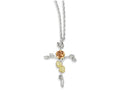 FJC Finejewelers Sterling Silver Rose Cross Necklace