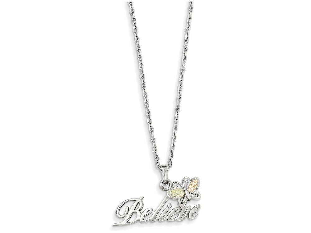 FJC Finejewelers Sterling Silver Butterfly Believe Necklace