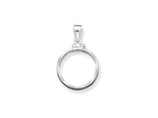FJC Finejewelers Sterling Silver 21.1 X 2mm $0.05 Plain Coin Bezel Pendant Necklace - Chain Included
