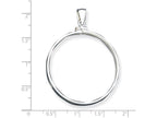 FJC Finejewelers Sterling Silver 38.2 X 2.8mm Plain Coin Bezel Pendant Necklace - Chain Included