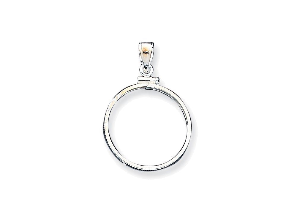 FJC Finejewelers Sterling Silver 24.1 X 1.7mm $0.25 Plain Coin Bezel Pendant Necklace - Chain Included