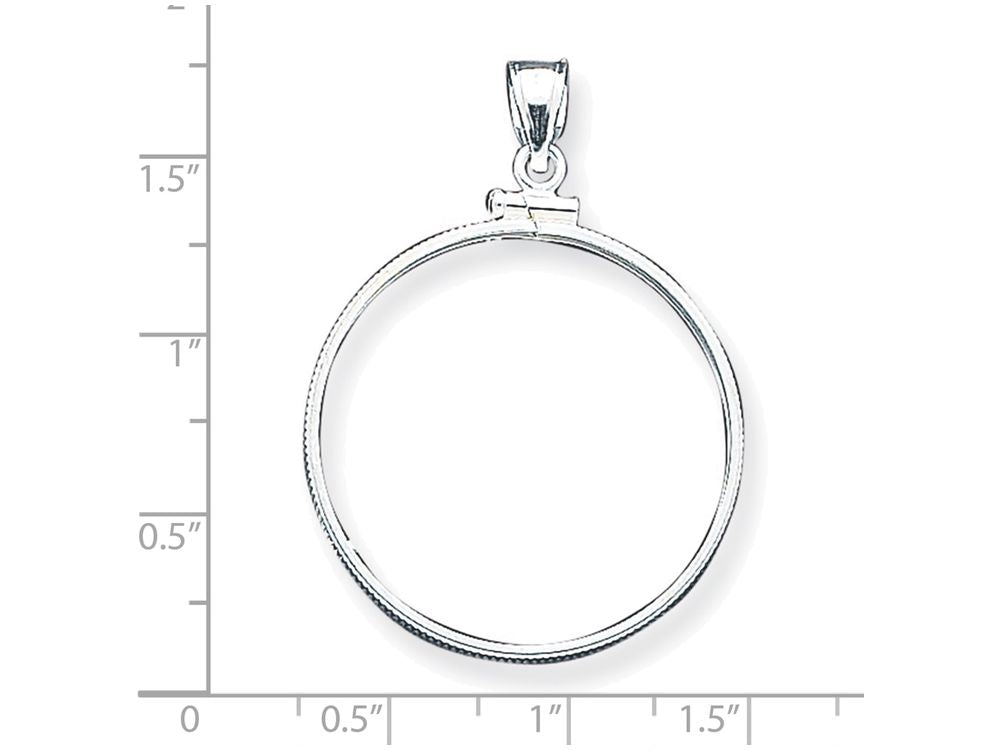 FJC Finejewelers Sterling Silver 30.5 X 2.1mm $0.50 Plain Coin Bezel Pendant Necklace - Chain Included