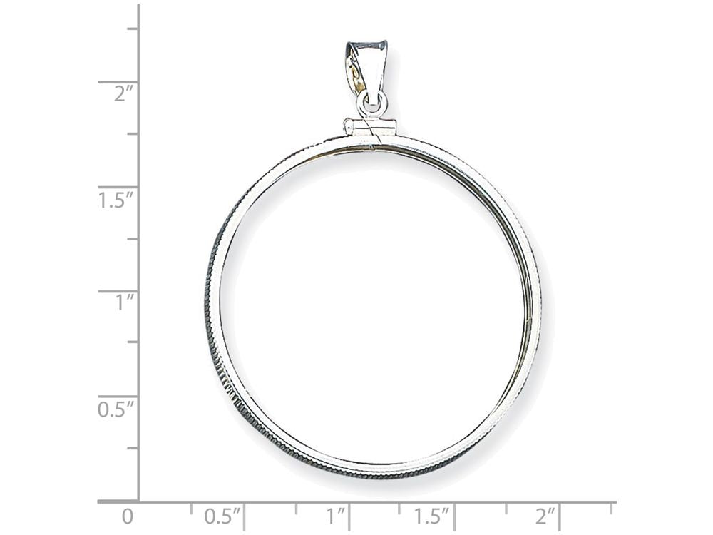 FJC Finejewelers Sterling Silver 40.6 X 3.1mm Plain Coin Bezel Pendant Necklace - Chain Included