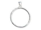 FJC Finejewelers Sterling Silver 40.6 X 3.1mm Plain Coin Bezel Pendant Necklace - Chain Included