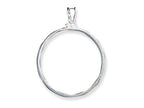 FJC Finejewelers Sterling Silver 39.4 X 3.1mm 1 Oz. Silver Town Plain Coin Bezel Pendant Necklace - Chain Included