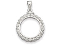 FJC Finejewelers Sterling Silver 19.1 X 1.5mm $0.01 Rope Coin Bezel Pendant Necklace - Chain Included