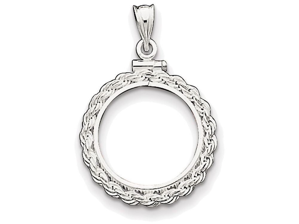 FJC Finejewelers Sterling Silver 19.1 X 1.5mm $0.01 Rope Coin Bezel Pendant Necklace - Chain Included