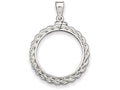 FJC Finejewelers Sterling Silver 26.4 X 1.8mm Susan B. Anthony Rope Coin Bezel Pendant Necklace - Chain Included