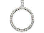 FJC Finejewelers Sterling Silver 39.4 X 3.1mm 1 Oz. Silver Town Rope Coin Bezel Pendant Necklace - Chain Included