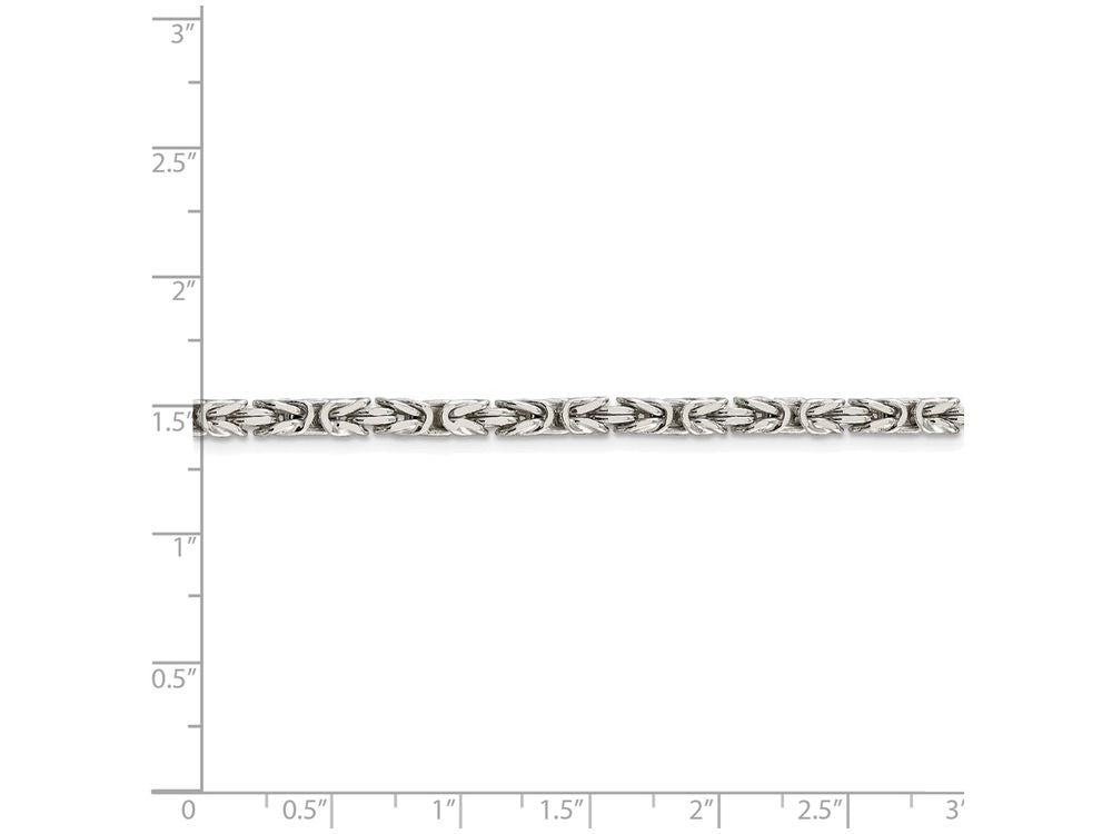 FJC Finejewelers 18 Inch Sterling Silver 3.25mm Byzantine Chain Necklace