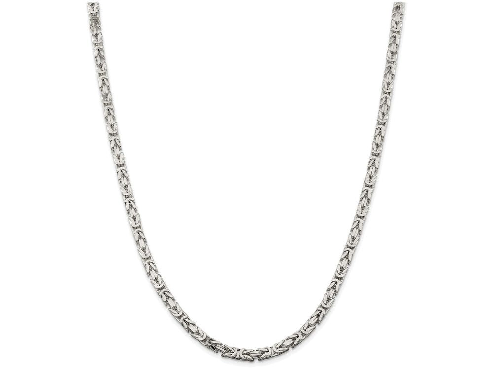 FJC Finejewelers 18 Inch Sterling Silver 4.25mm Byzantine Chain Necklace
