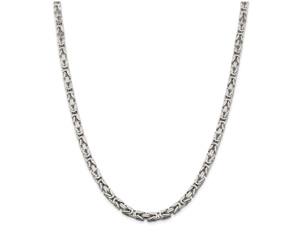 FJC Finejewelers 20 Inch Sterling Silver 5mm Square Byzantine Chain Necklace