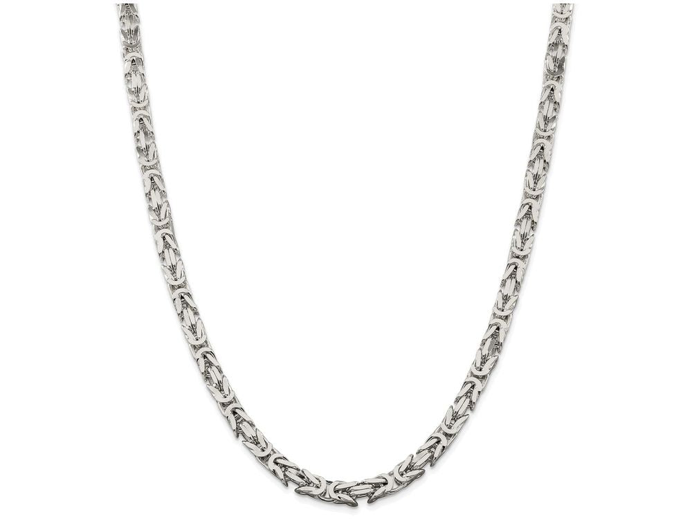 FJC Finejewelers 20 Inch Sterling Silver 6mm Square Byzantine Chain Necklace