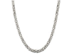 FJC Finejewelers 20 Inch Sterling Silver 6.9mm Square Byzantine Chain Necklace