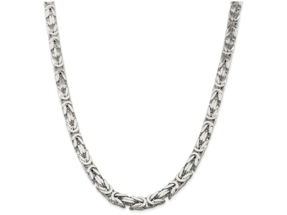 FJC Finejewelers 20 Inch Sterling Silver 8.25mm Square Byzantine Chain Necklace
