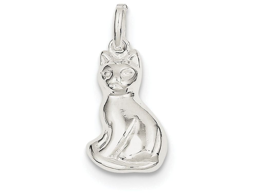 FJC Finejewelers Sterling Silver Cat Charm