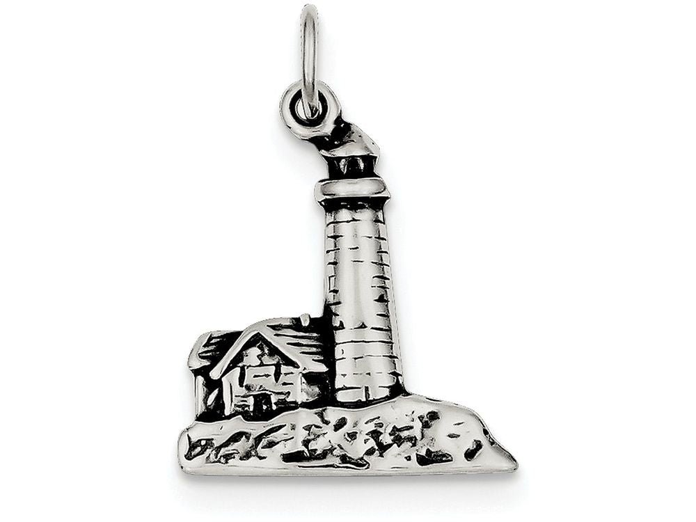 FJC Finejewelers Sterling Silver Antiqued Lighthouse Charm