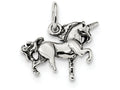 FJC Finejewelers Sterling Silver Antiqued Unicorn Charm