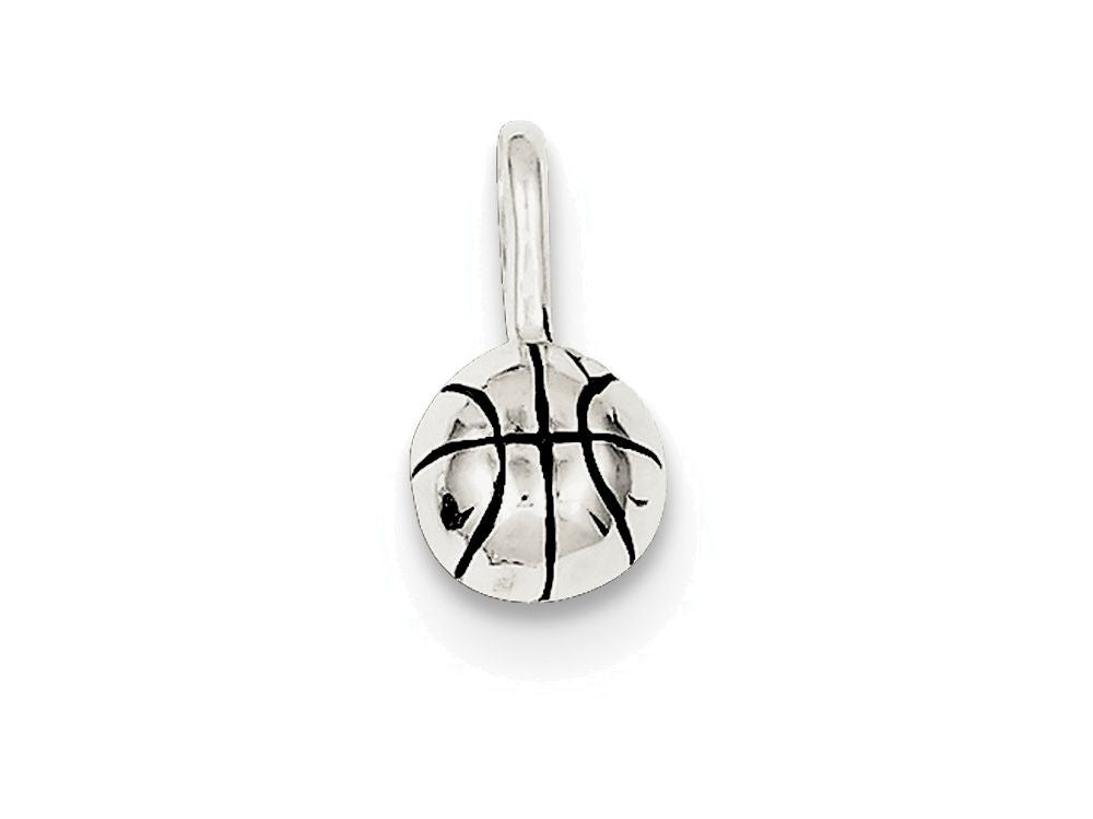 FJC Finejewelers Sterling Silver Antiqued Basketball Charm