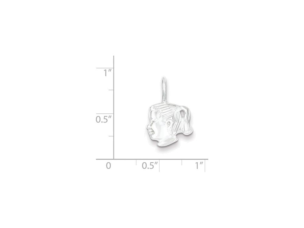 FJC Finejewelers Sterling Silver Girl Head Charm